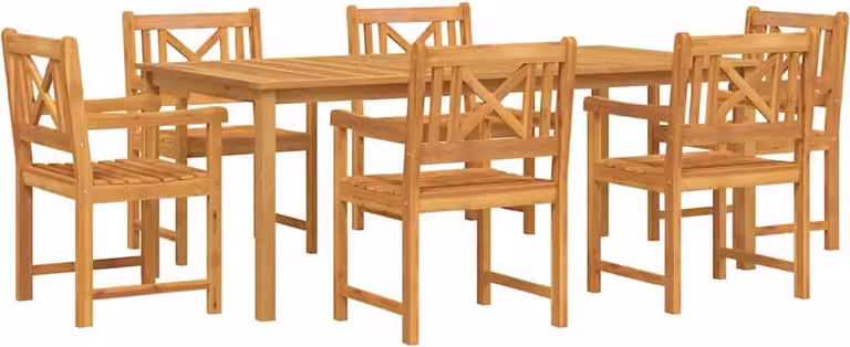 Set da Pranzo per Giardino 7 pcs Marrone