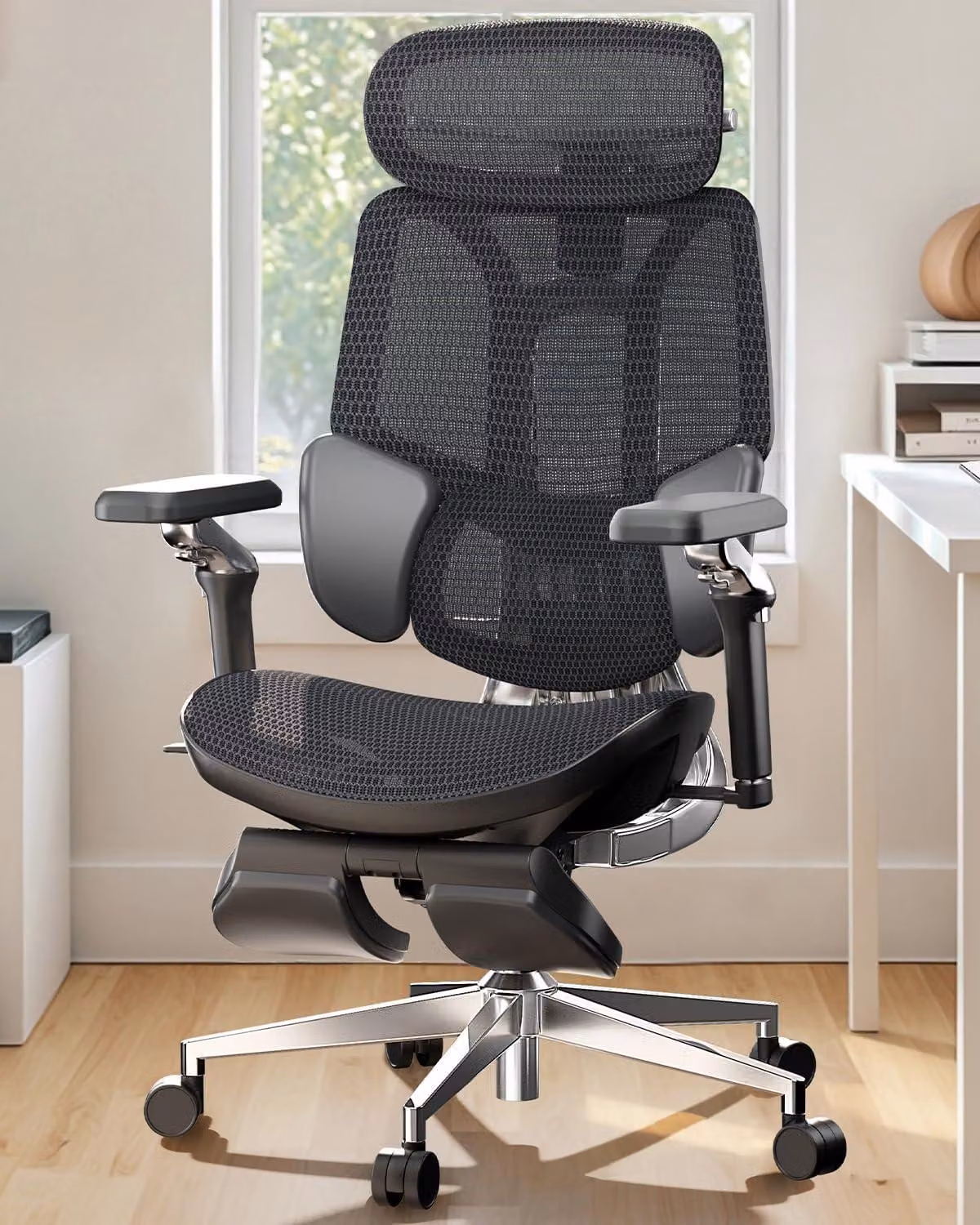 Sedia ergonomica da ufficio - Sedia da ufficio, sedia per il lavoro, sedia per lo studio - Supporto lombare dinamico a 3 zone