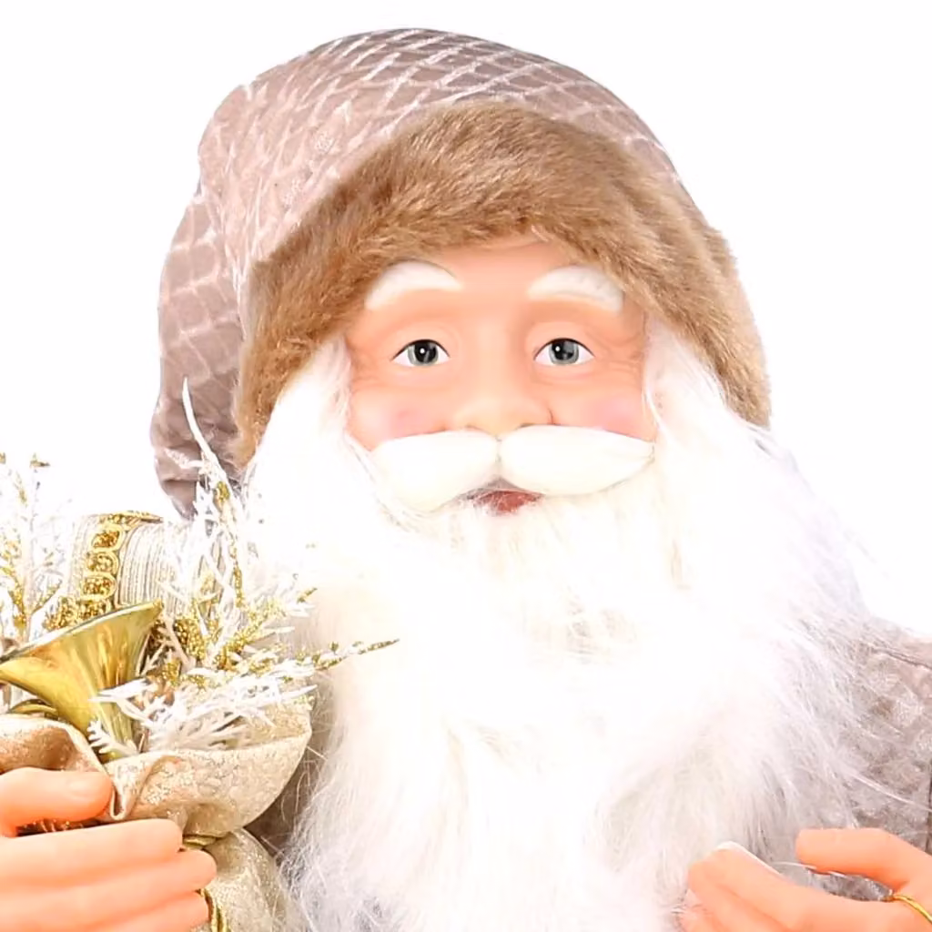 Babbo Natale in tessuto multicolore con lanterna oro GIORDANOSHOP, Altezza: 80 cm – 2