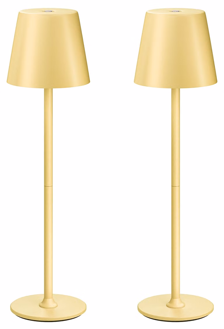 Lampada da tavolo LED UPXNBOR, set da 2, senza fili, ideale per interni ed esterni, realizzata in metallo