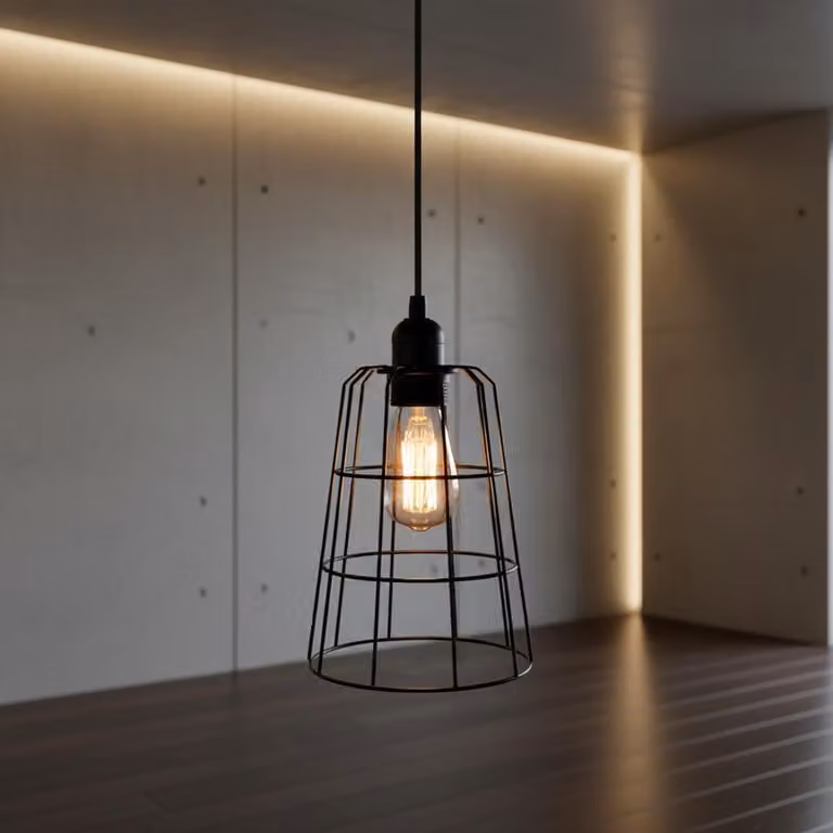 Lampada a sospensione Lampada da soffitto Lampadario 15x15x20 cm E14 Metallo Nero Scandinavo Retrò