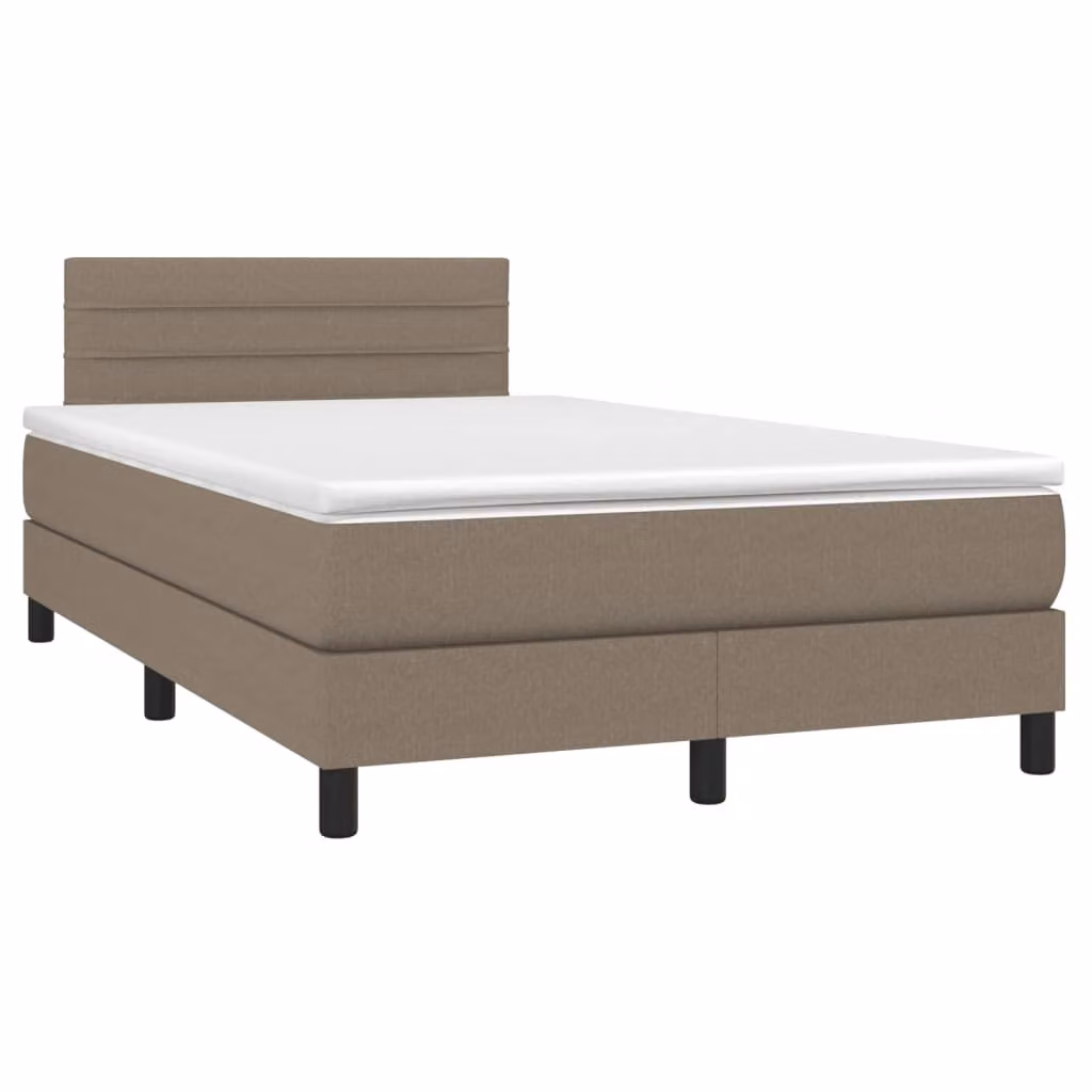 Giroletto a Molle con Materasso Tortora 120x190 cm in Tessuto