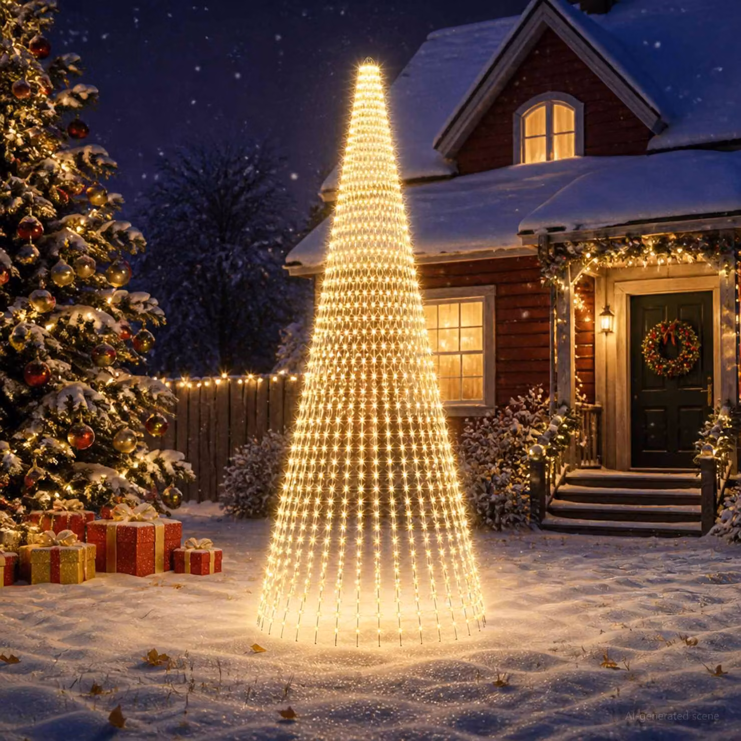 vidaXL Luci per albero di Natale con picchetti 1632 LED Bianco caldo e