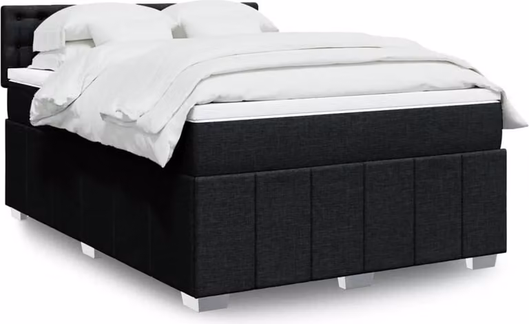 Maison Exclusive - Letto boxspring con materasso nero 140x190 cm Tessuto