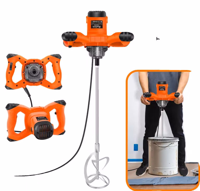 Frullatore elettrico, con 6 velocità regolabili, potenza di 2600W, colore arancione/nero