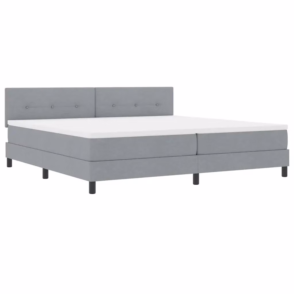 Letto a molle con testiera vidaXL in tessuto grigio con porte USB e illuminazione sottostante L/P/H: 200 x 200 x 88 cm – 2