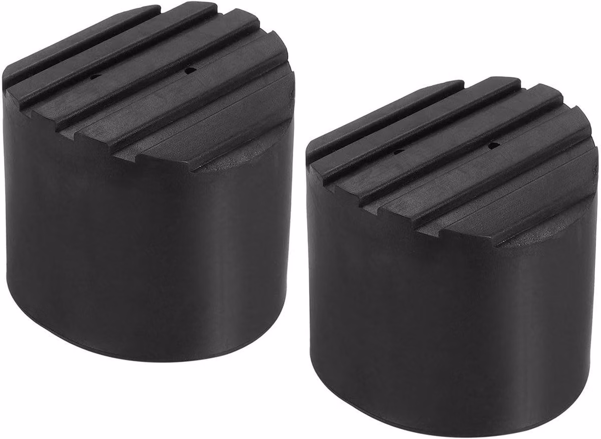 Set di 2 piedini in gomma nera da 80 mm con tappetino antiscivolo rotondo per una maggiore stabilità e protezione del pavimento