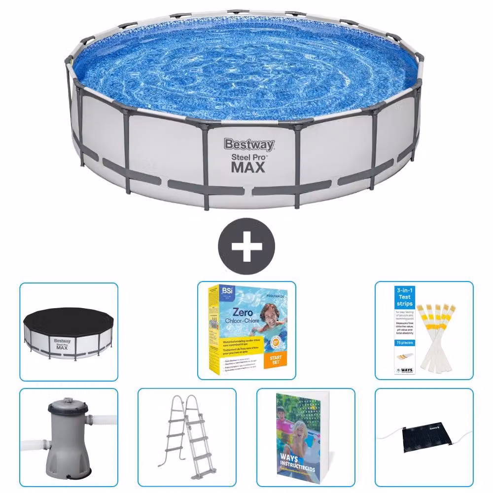 Piscina gonfiabile Bestway Steel Pro MAX, rotonda, 457x122 cm, composta da 6 parti, modello S582