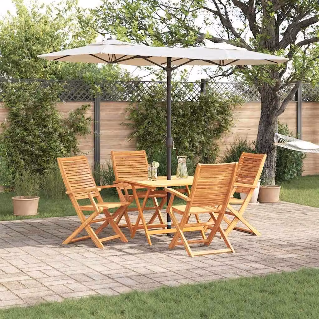 Maison Exclusive - Set da pranzo per esterno, 5 pezzi, legno massello di acacia, color marrone