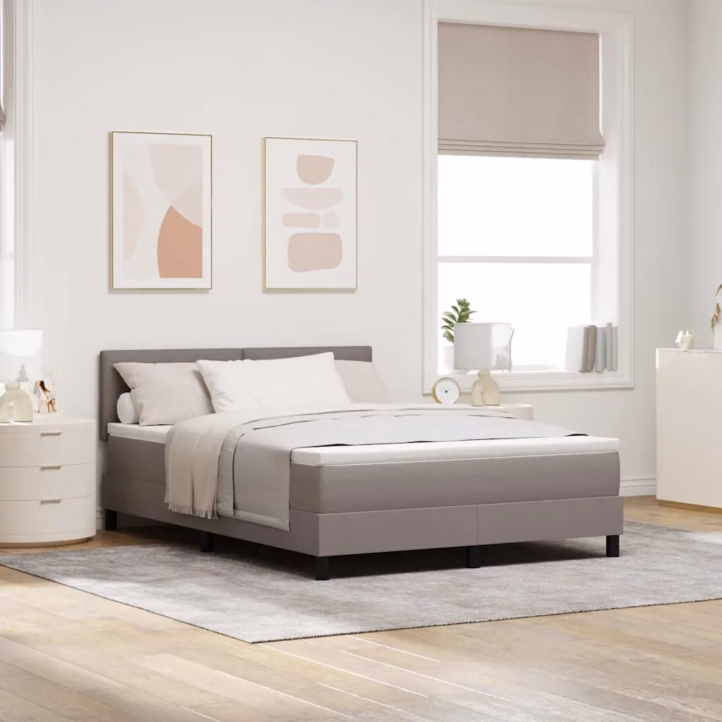 Letto ibrido con testiera Talpa vidaXL in tessuto beige o grigio L 160 x P 200 cm