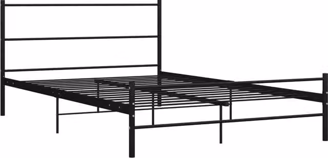 Letto matrimoniale per adulti in metallo nero con design minimalista L/P/H: 200 x 120 x 84 cm