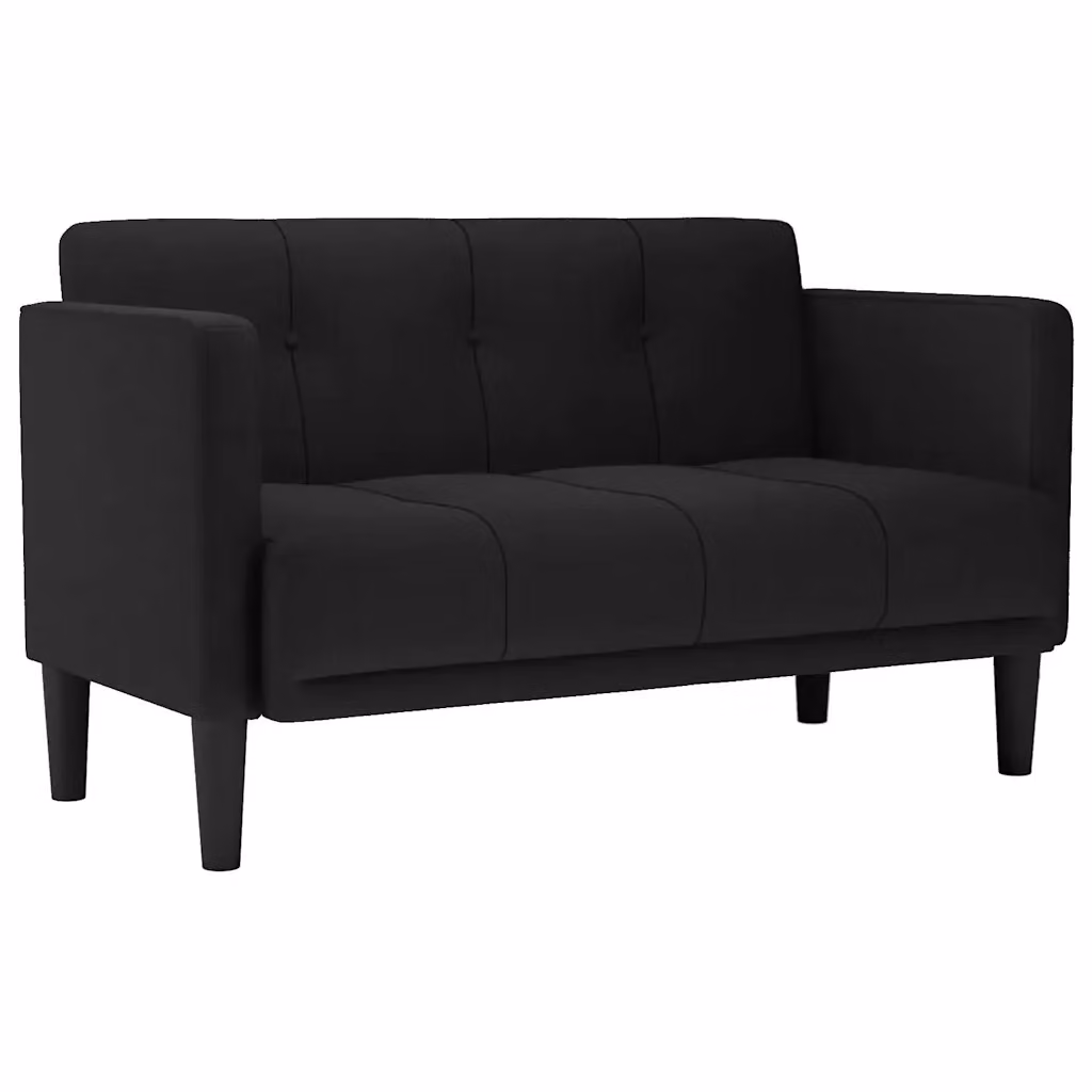 Divanetto moderno vidaXL in tessuto nero con cuscini per soggiorno L: 124 cm, P: 74,5 cm, H: 67 cm – 2