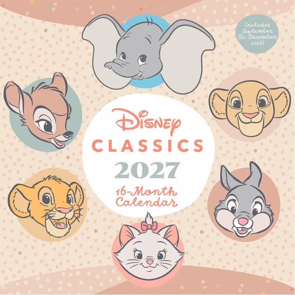 Calendario Disney Classics, "Ricordi Preziosi", 2027, formato 30 x 30 cm