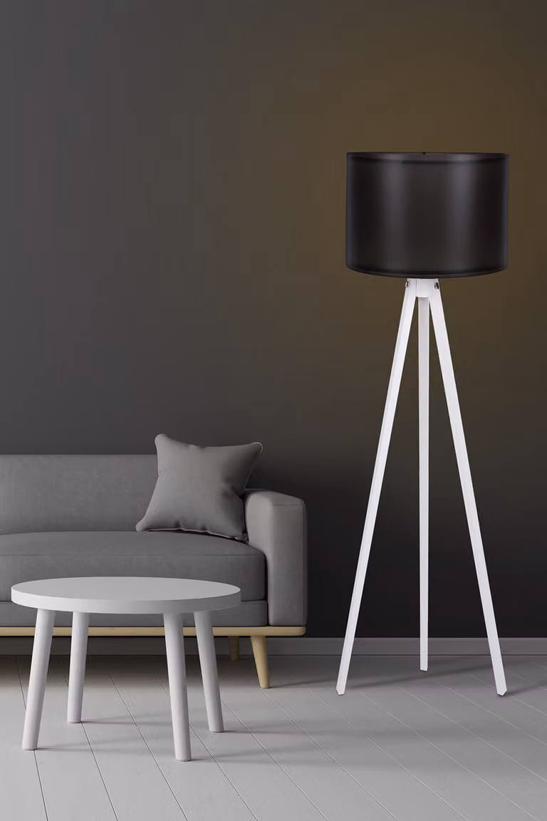 Opviq, 105, lampade da terra, nero, MDF, 38 x 38 x 145 cm