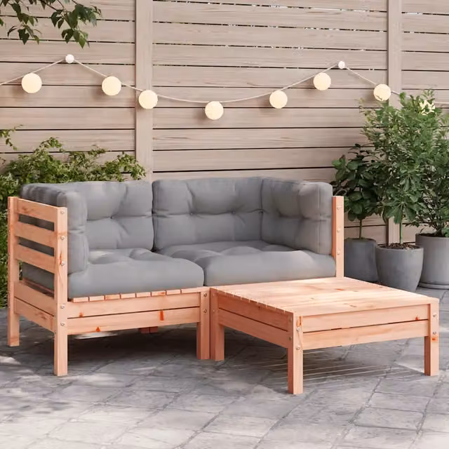 Divano da esterno-Divano da Giardino con Cuscini e Poggiapiedi 2 Posti 642766
