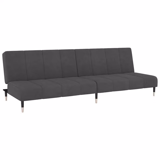 Divano letto | Sof¨¤ letto | Letto singolo a 2 Posti Grigio Scuro in Velluto
