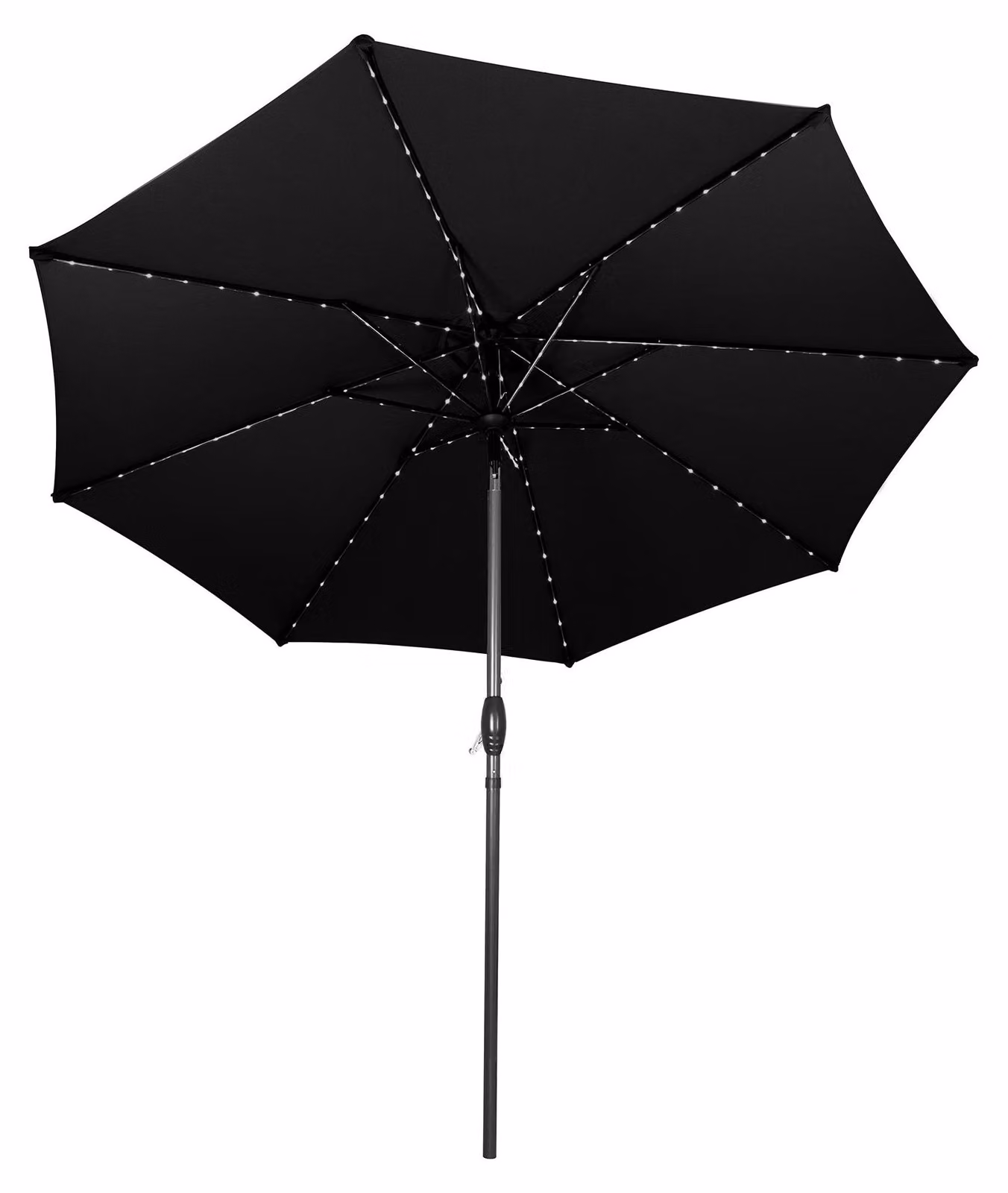 Ombrellone a braccio oscillante con luci LED, diametro 2,7 metri - Colore: nero