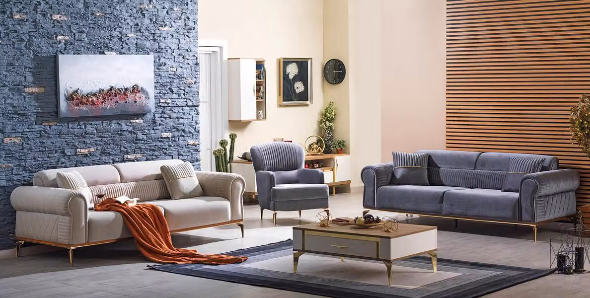 Sitzgarnitur Sofagarnitur Sitzlandschaft Polstermöbel Sofa Couch Loungesofa 3tlg