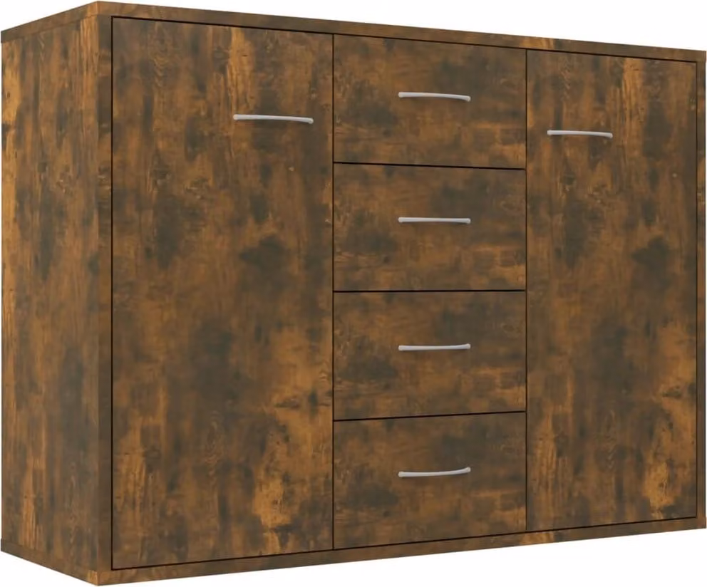 Credenza Rovere Fumo 88x30x65 cm in Legno Multistrato
