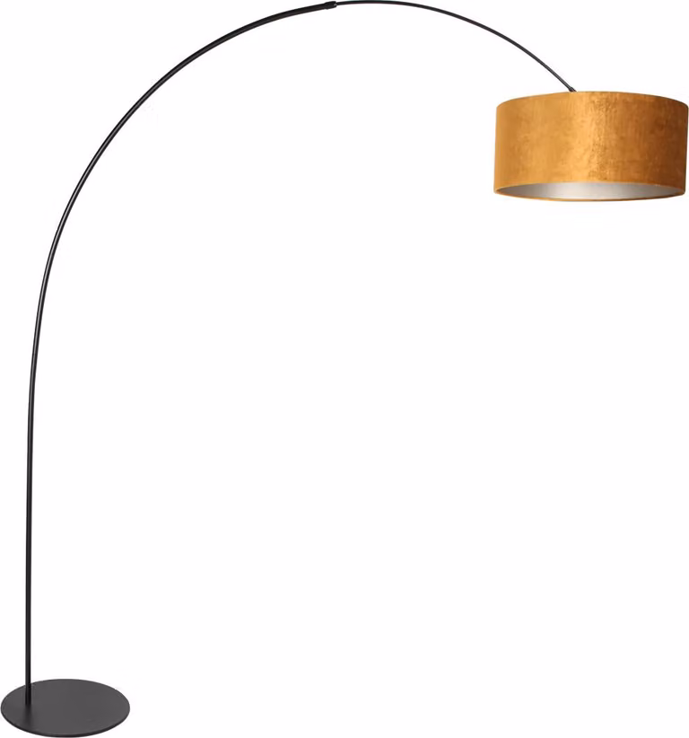 Lampada da terra - oro nero - Curve - plastica metallo velluto - lampada ad arco - E27 - 4264ZW - Anne Lighting