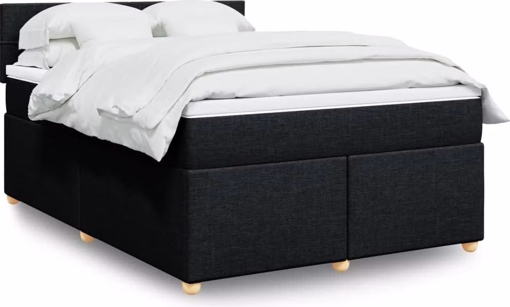 Maison Exclusive - Giroletto a Molle con Materasso Nero 140x200 cm in Tessuto