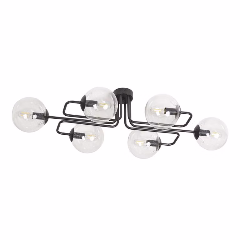 Lampadario Emibig 6xE14 40W BRENDI 6A BL/TRASPARENTE 831/6A