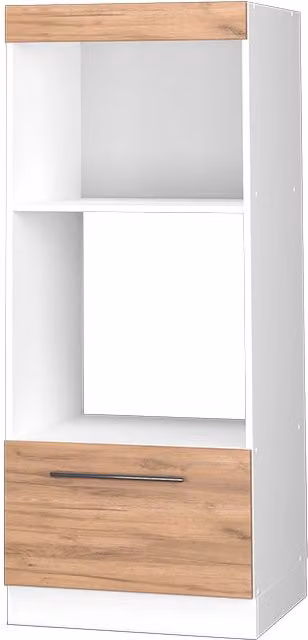 Mobile cucina microonde Fame-Line Rovere dorato/Bianco 60 cm aperto Vicco