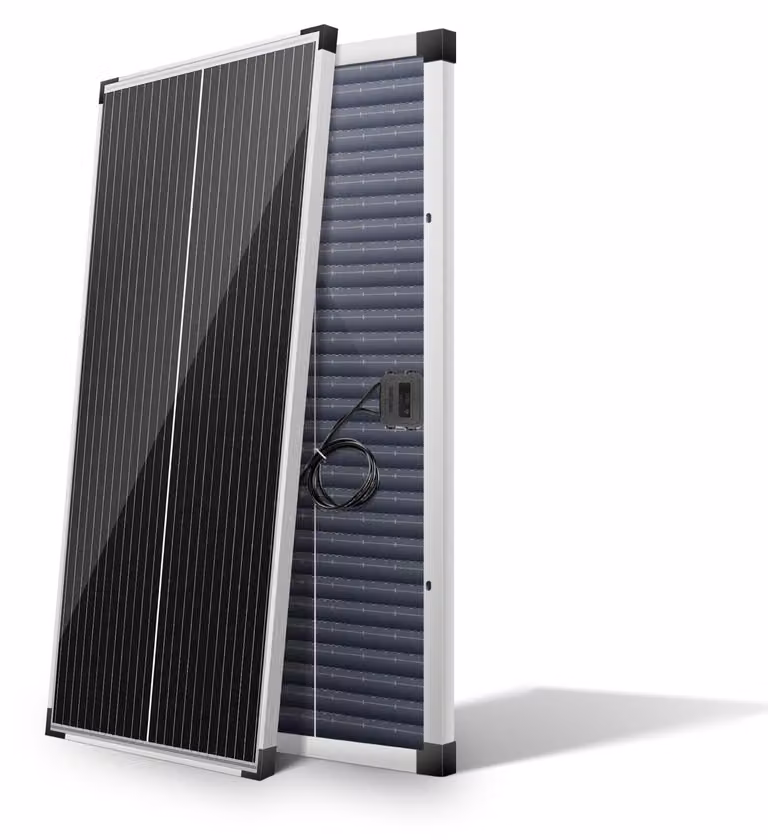 Pannello solare monocristallino - Potenza: 100 W - Telaio in alluminio - Adatto per camper e imbarcazioni