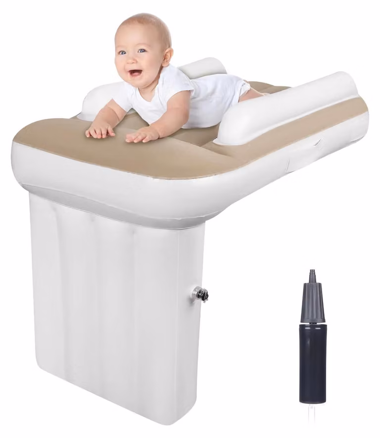 Cuscino gonfiabile per il sonno dei bambini in viaggio - Estensione gonfiabile per il sedile dell'aereo - Cuscino per dormire e poggiapiedi - Adatto a bambini da 0 a 1 anno - Portatile - Unisex