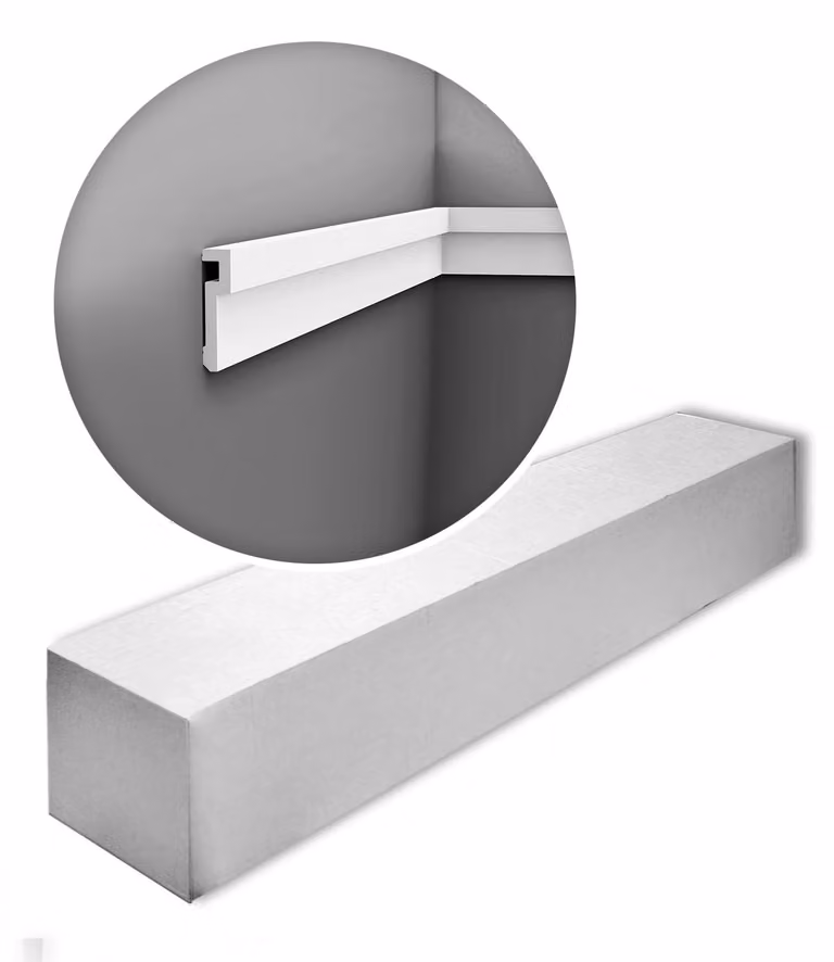 Orac Decor PX198-box MODERN U-STEPS1 cartone con 24 strisce decorative Rivestimento murale stile moderno colore bianco | 48 m