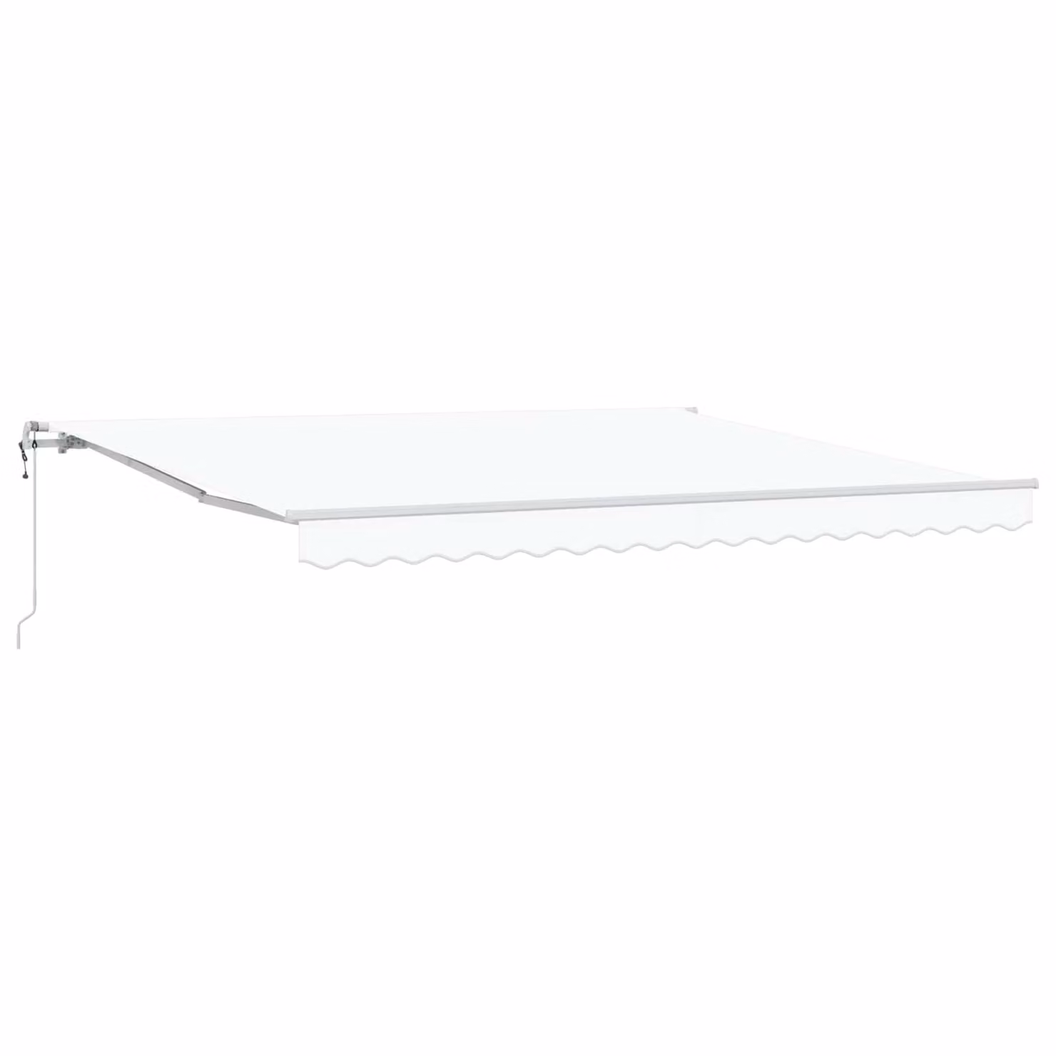 Tenda retrattile vidaXL con bracci pieghevoli in alluminio e tessuto in poliestere, colore bianco, L 400 x P 300 cm, con telecomando