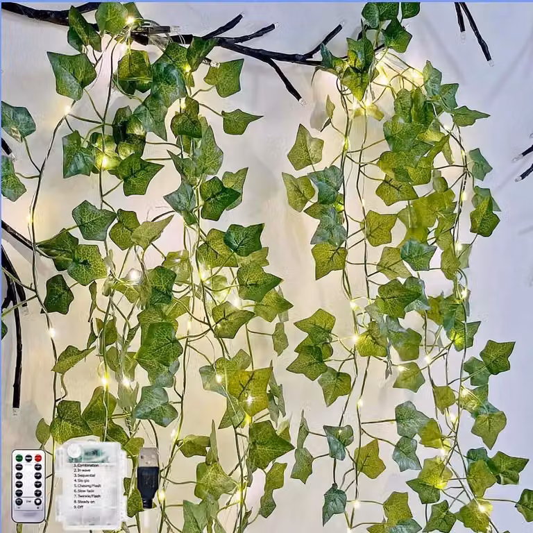 Catena luminosa, 10 metri, 100 LED, luce bianco caldo, 8 modalità