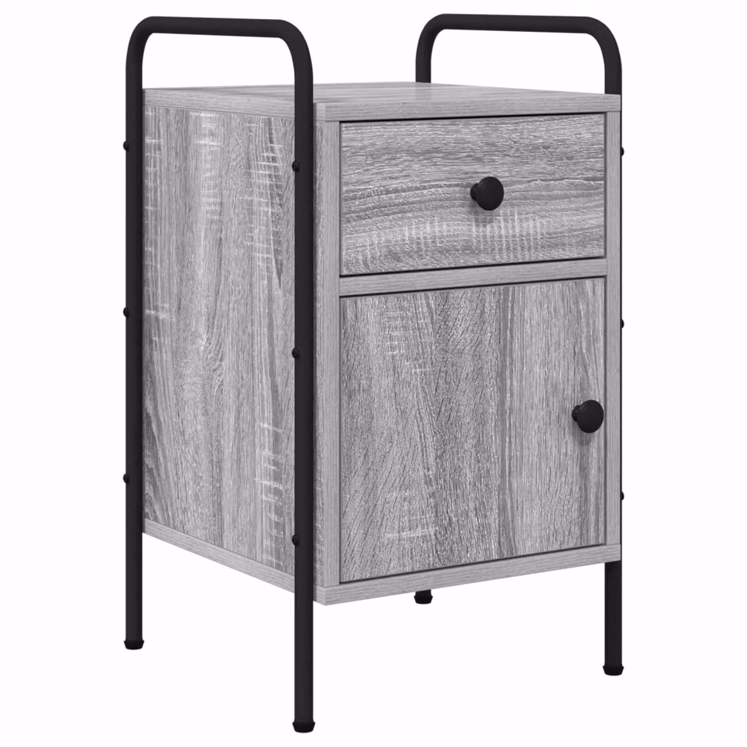 Armadio da notte vidaXL in stile industrial, grigio e nero, L/P/H: 35 x 36,5 x 61 cm