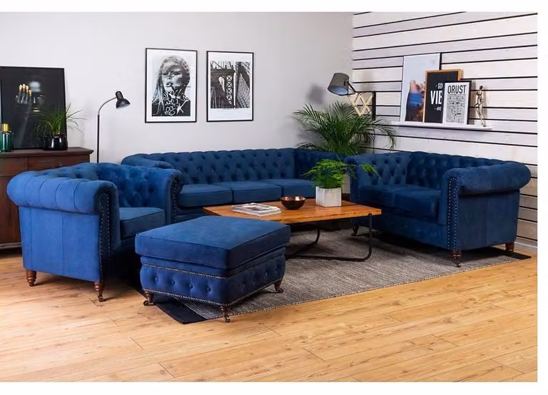 Chesterfield 3 Sitzer Couch Polster Couchen Sitz Wohnzimmer Sofa Dreisitzer