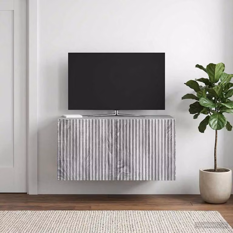 Mobile Porta TV da Muro vidaXL Moderno Grigio in MDF L: 59,5 cm, P: 31 cm, H: 30 cm