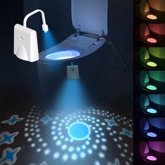 Sensore di movimento per illuminazione del bagno - Lampada colorata per il bagno - Sicurezza per bambini - Ideale per bagno e lavanderia