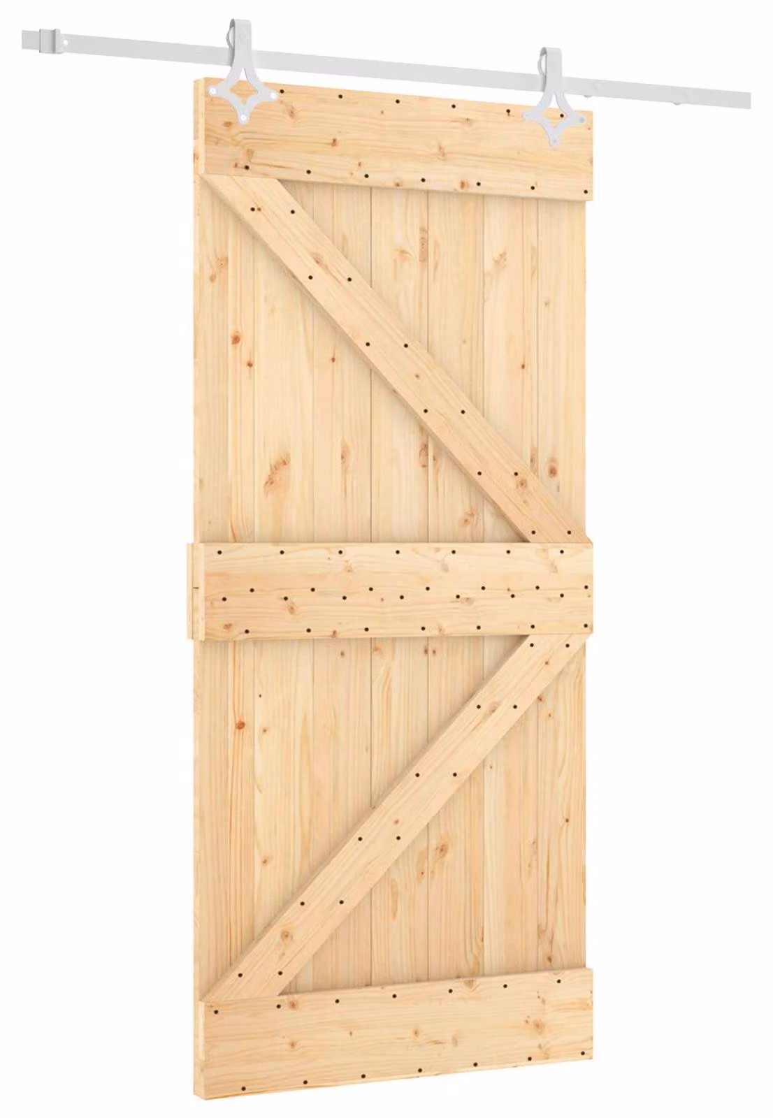 Porta scorrevole Naturale e Bianco 95 x 210 cm