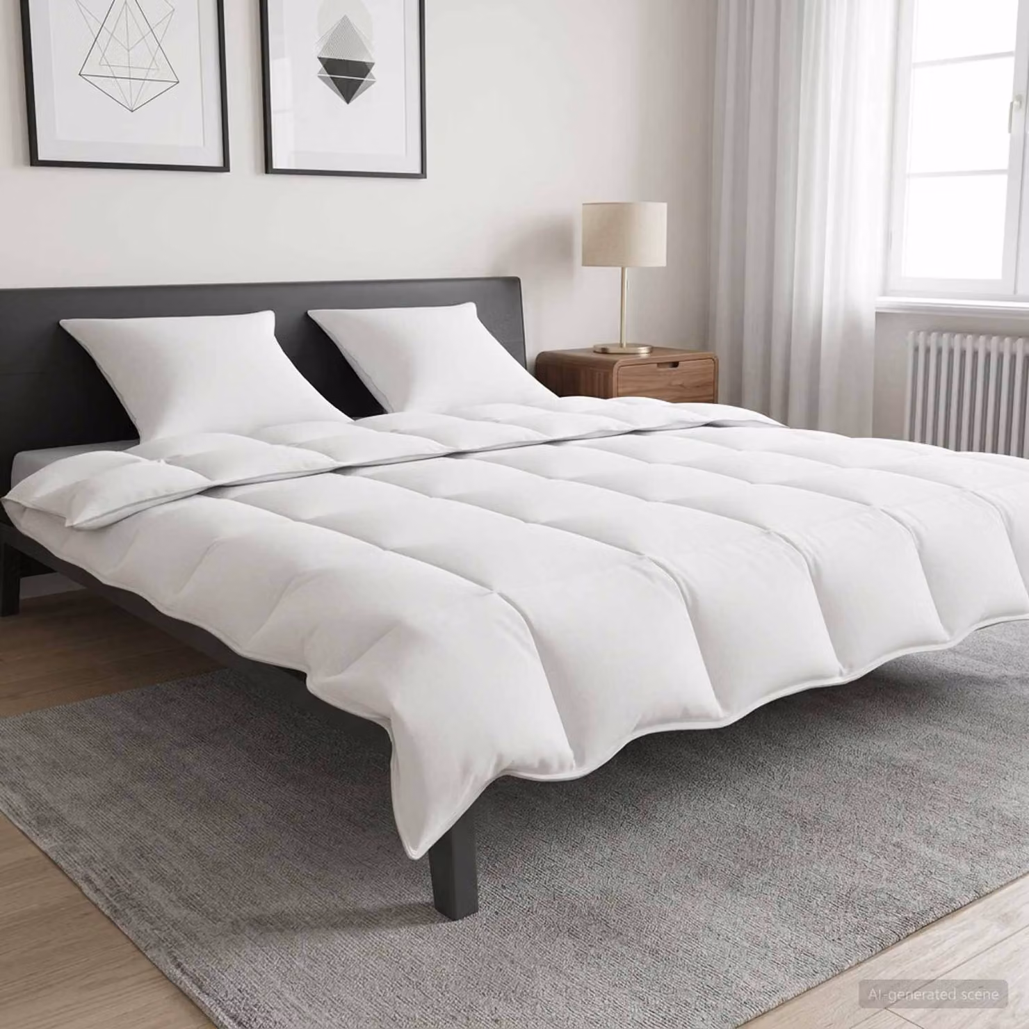 Set di 2 piumoni estivi vidaXL in fibra di bambù bianchi L 240 x L 220 cm