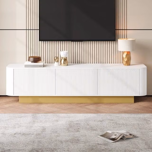 Mobile TV 170 cm ¨C MINIMAL ¨C Bianco, Design Moderno, Soggiorno, Ante, Kabelmanagement