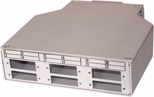 Centralino XtendLan mini su guida DIN, 6x SC Duplex, 4 fori di ingresso, coperchio