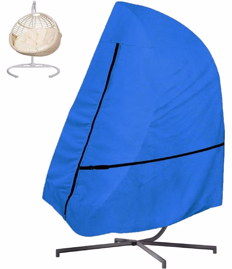 Copertura impermeabile per sedia a dondolo, tessuto Oxford 600D, colore blu, dimensioni 190x115 cm