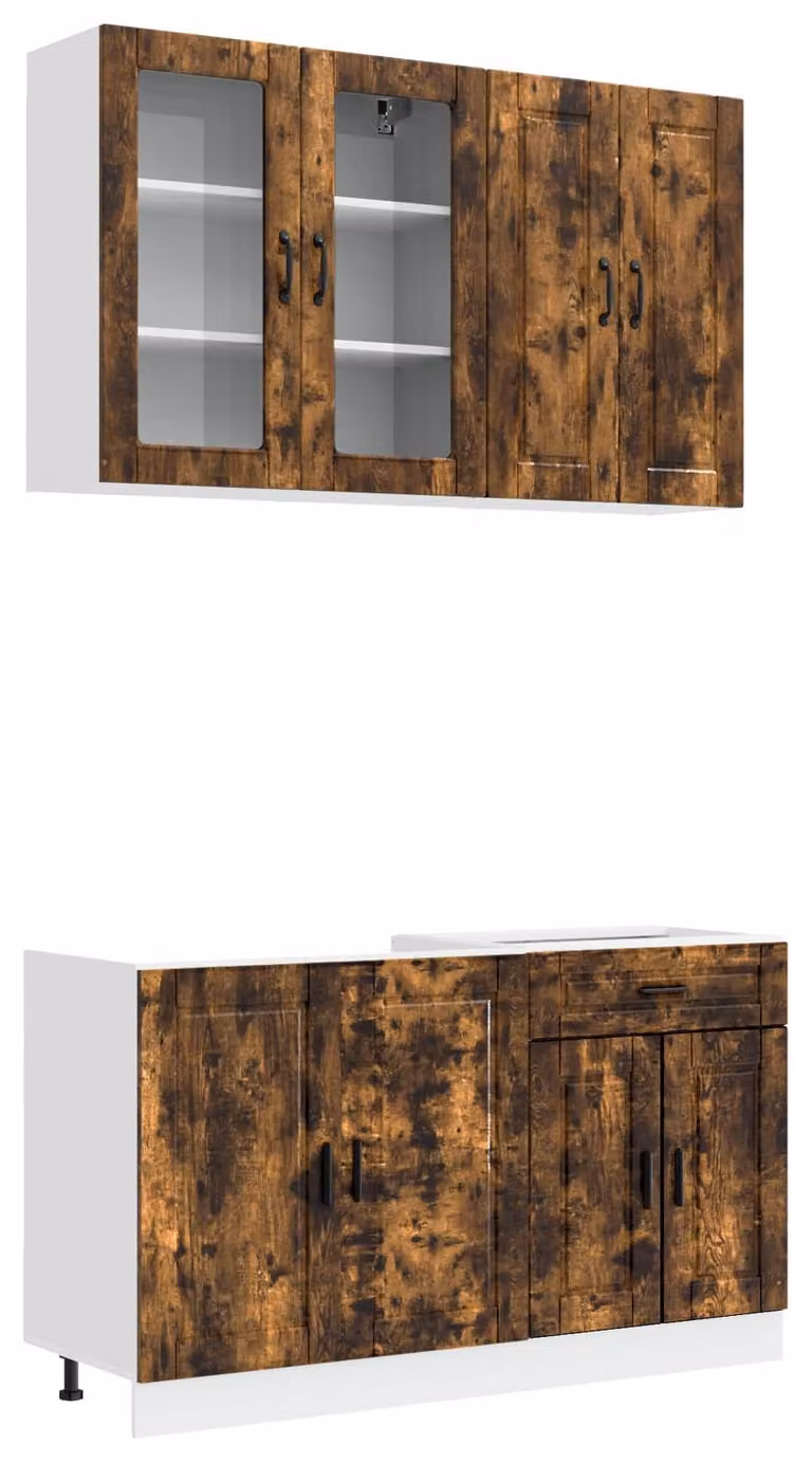 Set di mobili da cucina PORTO, 4 pezzi, finitura noce affumicato, legno ingegnerizzato
