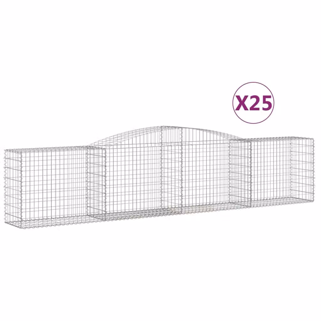 Cesti Gabbioni ad Arco 25 pz 400x50x80/100 cm Ferro Zincato
