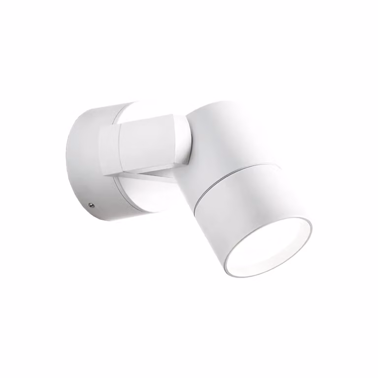 Viokef Faretto da esterni Skiros, IP55, bianco dimmerabile, Bianco / Opale, Alluminio, Lampada da esterni