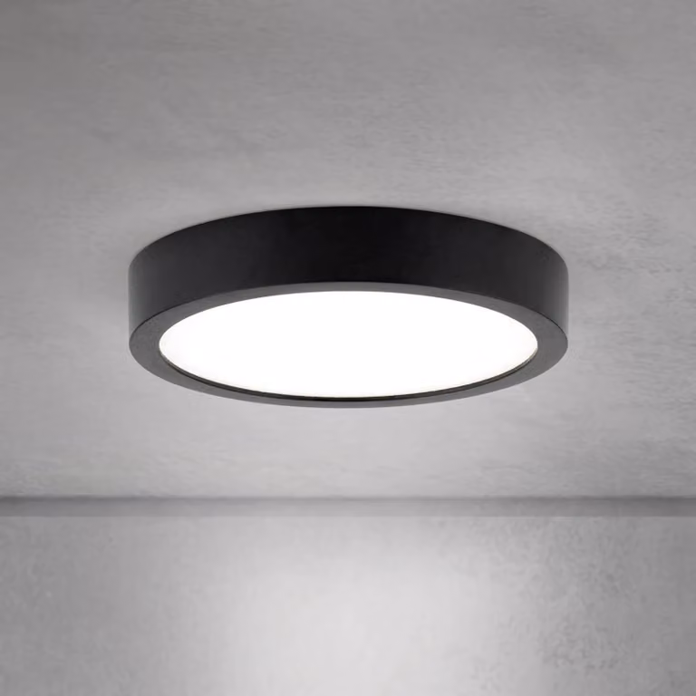 ORION Plafoniera a LED Disc, dimmerabile, Nero, Soggiorno / Sala da pranzo, Alluminio, Moderno, Plafoniera LED