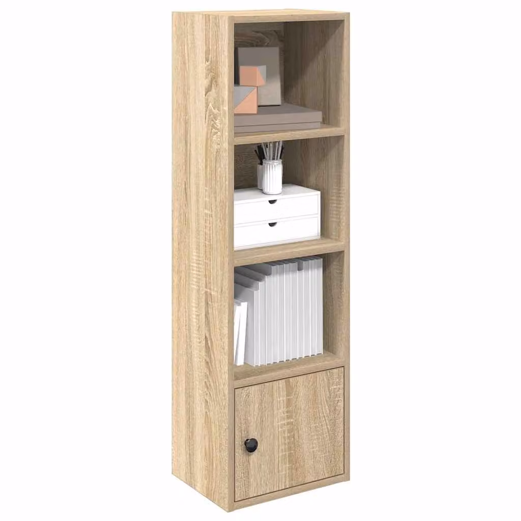 Libreria moderna vidaXL in legno multistrato e MDF, colore beige e marrone, L/P/H: 31 x 24 x 102 cm