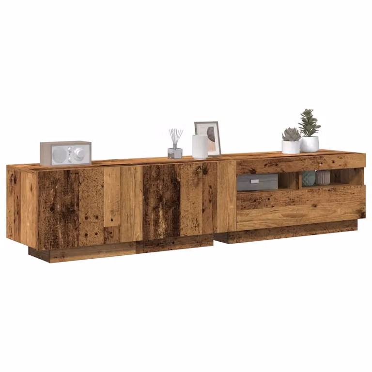 vidaXL Mobile Porta TV Moderno in Legno Marrone con Illuminazione LED Integrata L 180 x P 35 x H 40 cm