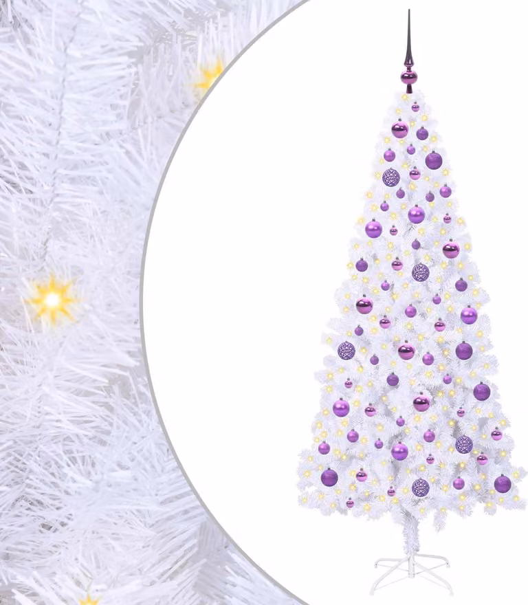 Albero di Natale artificiale Bianco 180 cm PVC e Acciaio
