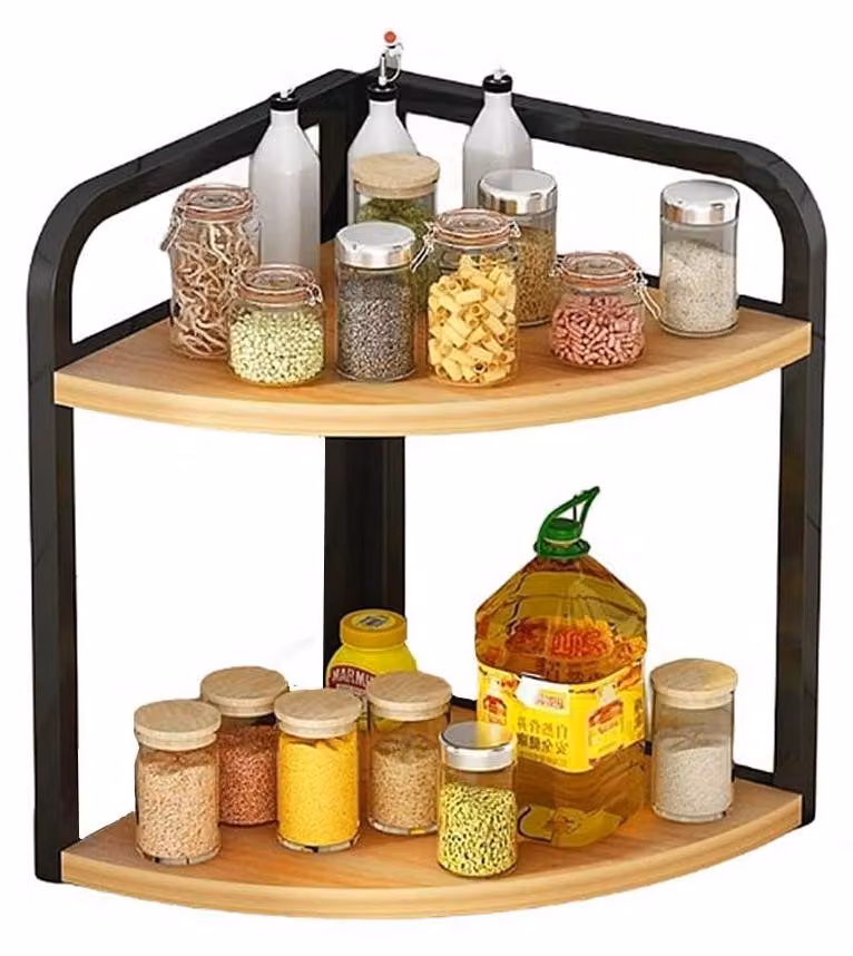 Eckiera per erbe aromatiche - Organizzatore in legno e ferro per la cucina