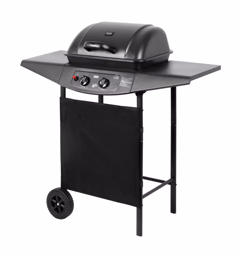 Teesa TSA0080 BBQ a gas 2000, 2 bruciatori, 5 kW, nero